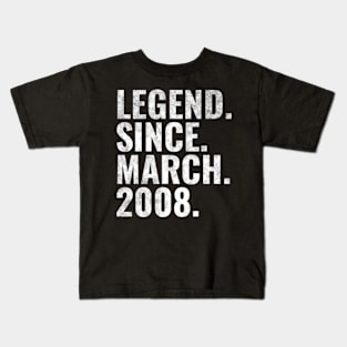 Legend since March 2008 Birthday Shirt Happy Birthday Shirts Kids T-Shirt